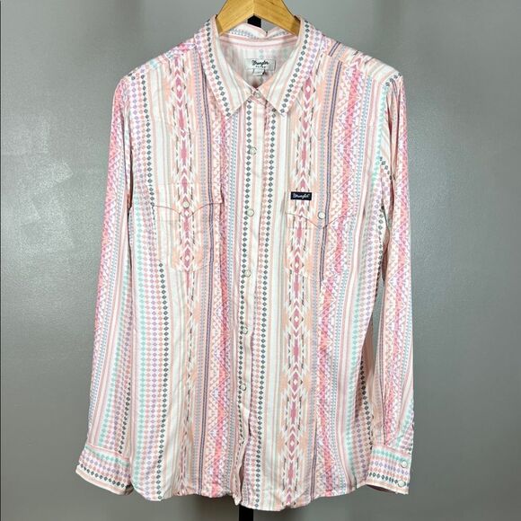 Wrangler Multicolor Striped Button Down Shirt - Picture 1 of 5